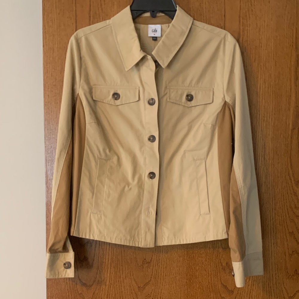 CAbi Two-Tone Tan Utility Jacket